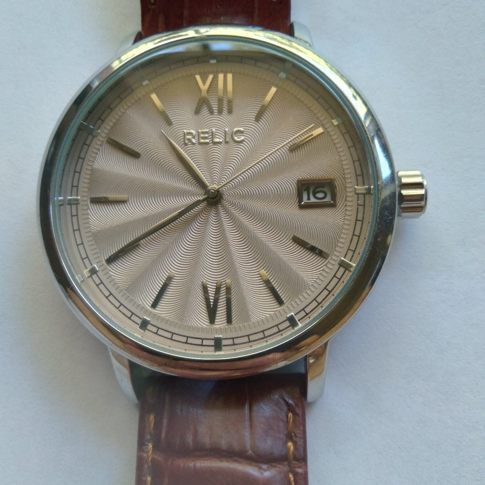 Relic mans watch with date